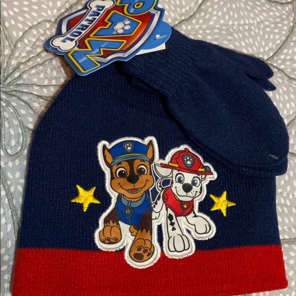 Paw Patrol Hat and Mitten set